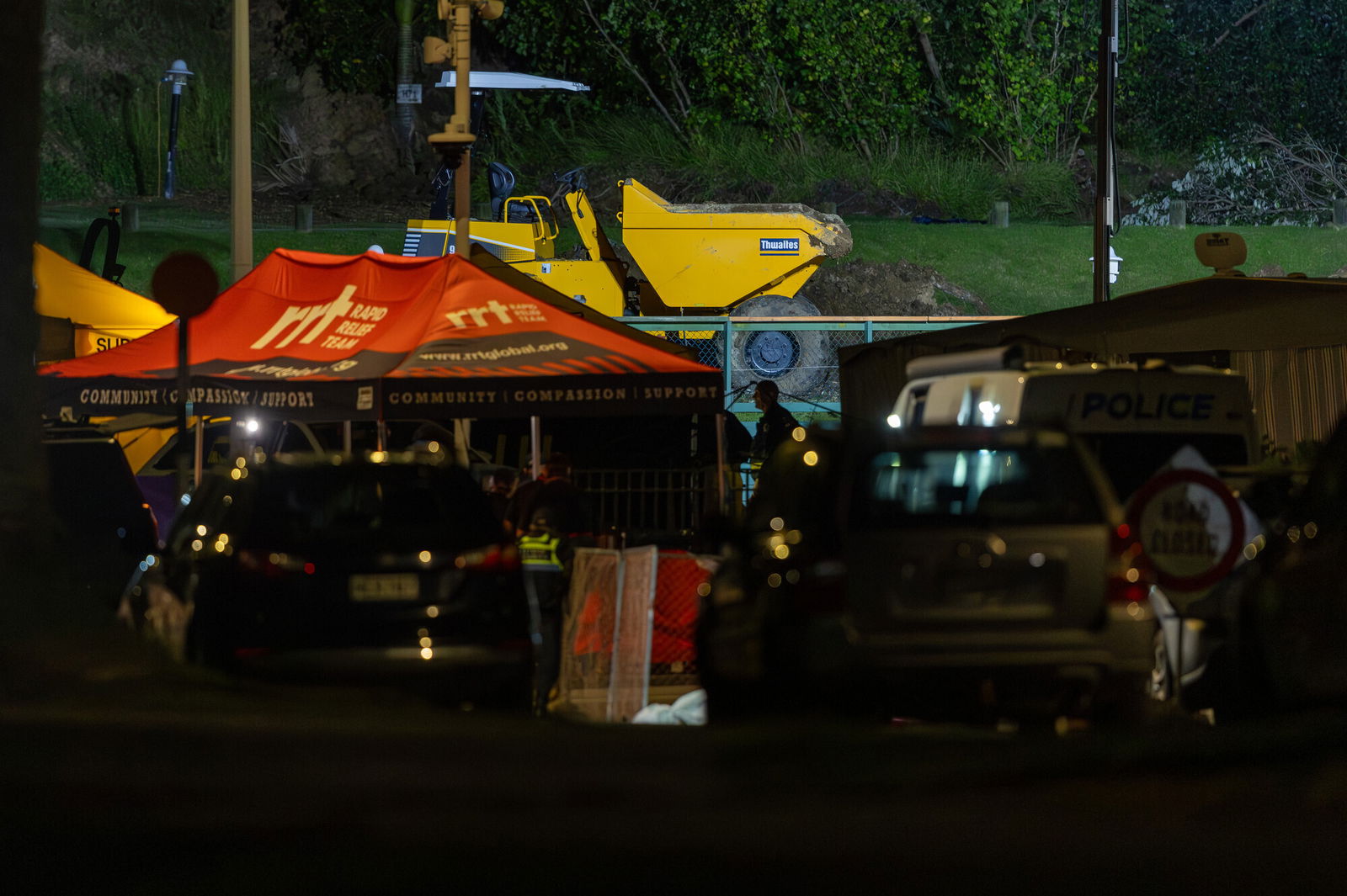 Emergency services at the scene in Mt Maunganui.