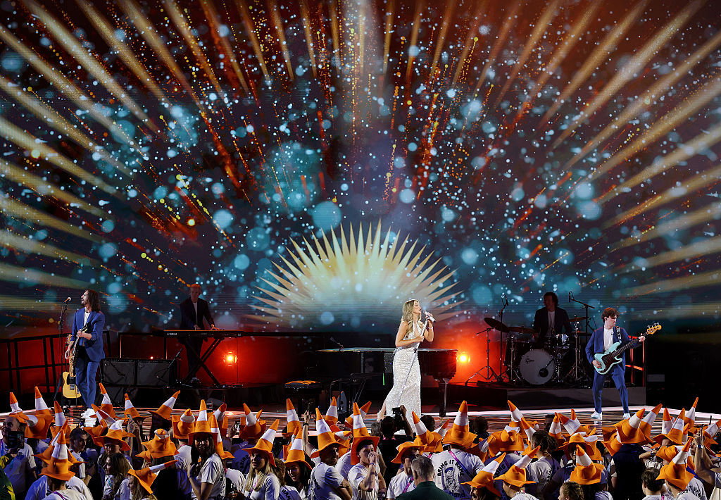 Delta Goodrem performs in front of Team Scotland athletes during the Closing Ceremony on day ten of the Glasgow 2026 Commonwealth Games at The Hydro on August 02, 2026 in Glasgow, Scotland.