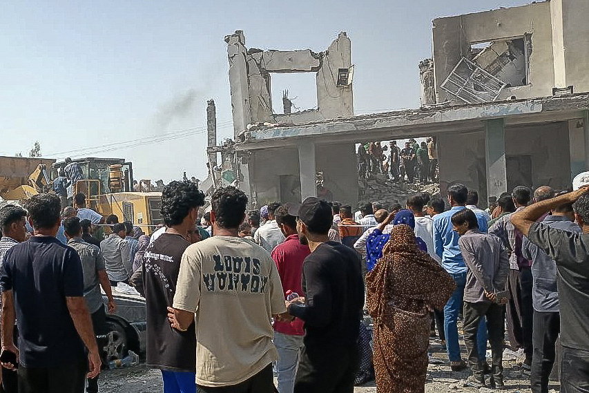 The site of a strike on a girls' school in Minab, in Iran's southern Hormozgan province. Photo / Ali Najafi, ISNA, AFP