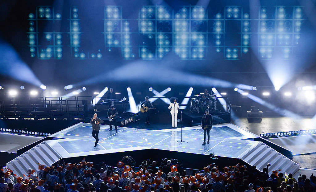 Simple Minds during the 2026 Commonwealth Games closing ceremony at the OVO Hydro, on August 02, 2026, in Glasgow, Scotland. 