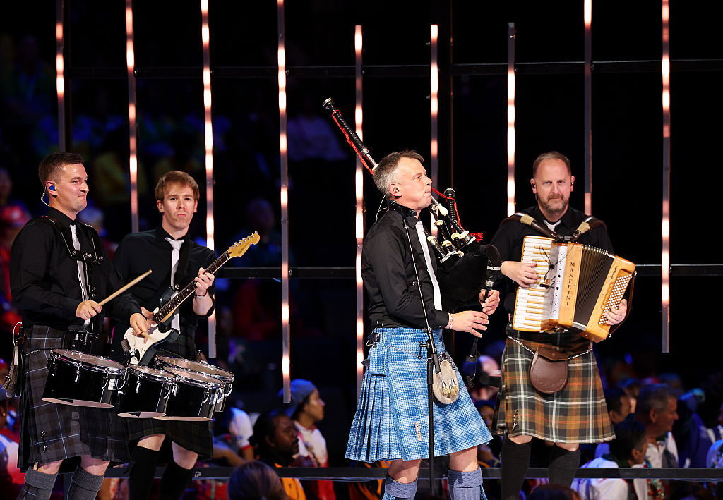 Musicians perform during the Closing Ceremony on day ten of the Glasgow 2026 Commonwealth Games at The Hydro on August 02, 2026 in Glasgow, Scotland.
