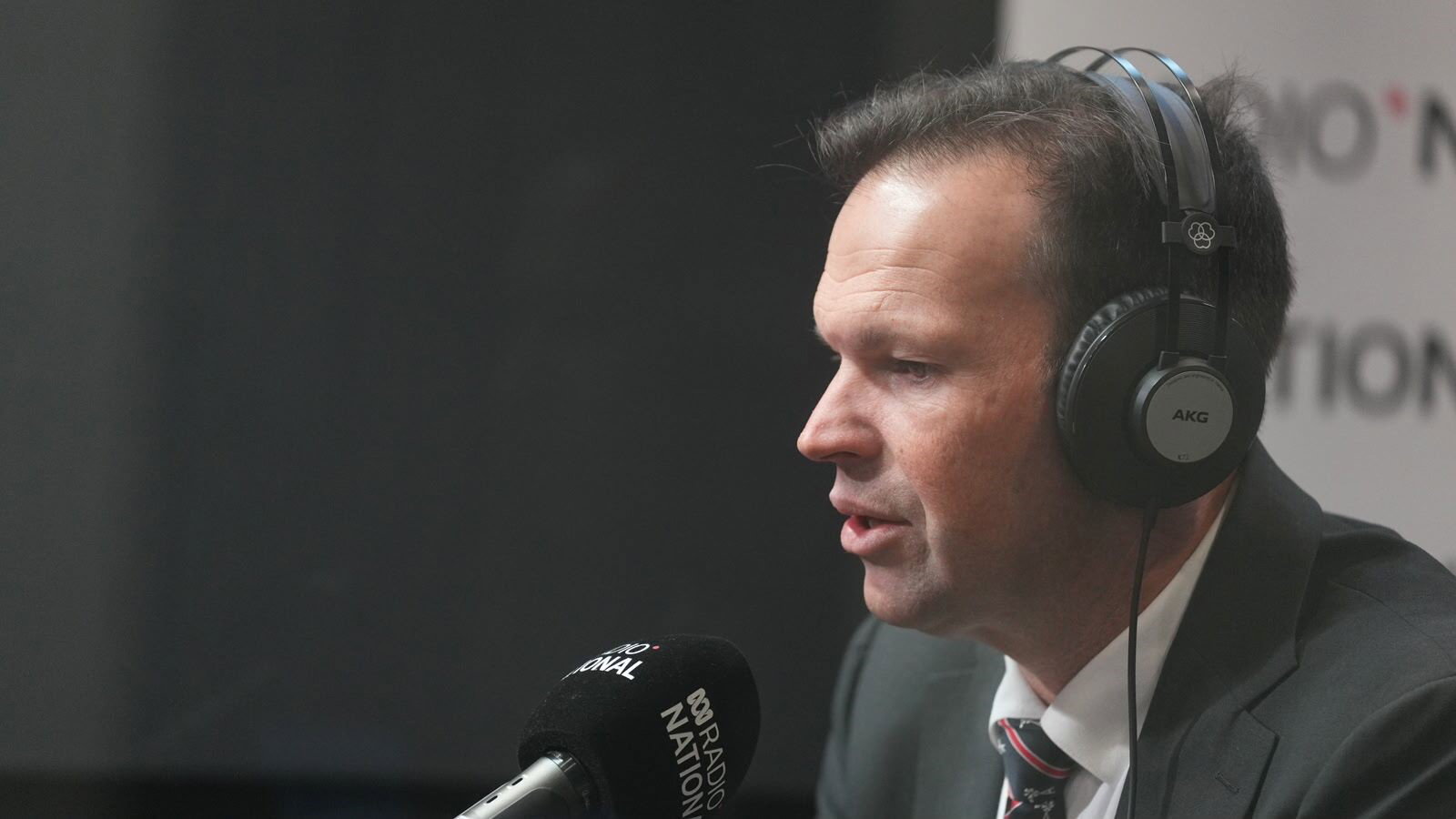 Matt Canavan interviewed in the ABC radio national studio.