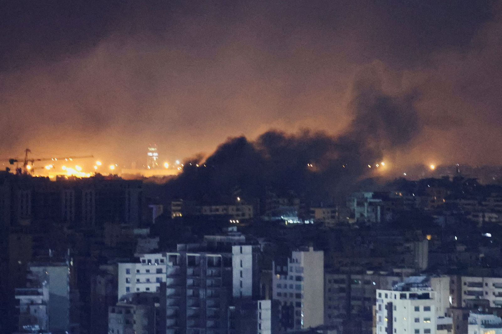 Smoke rises over Beirut's southern suburbs after a strike