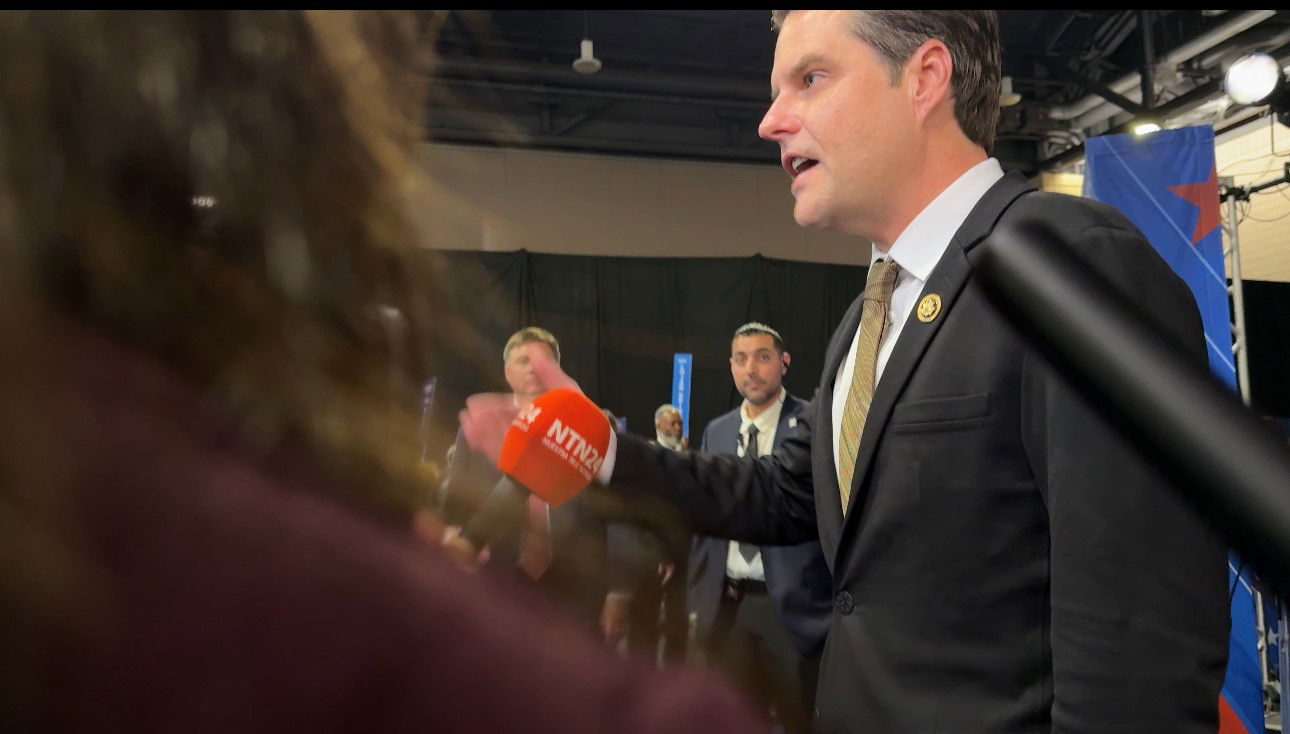 Florida congressman Matt Gaetz speaks to reporters