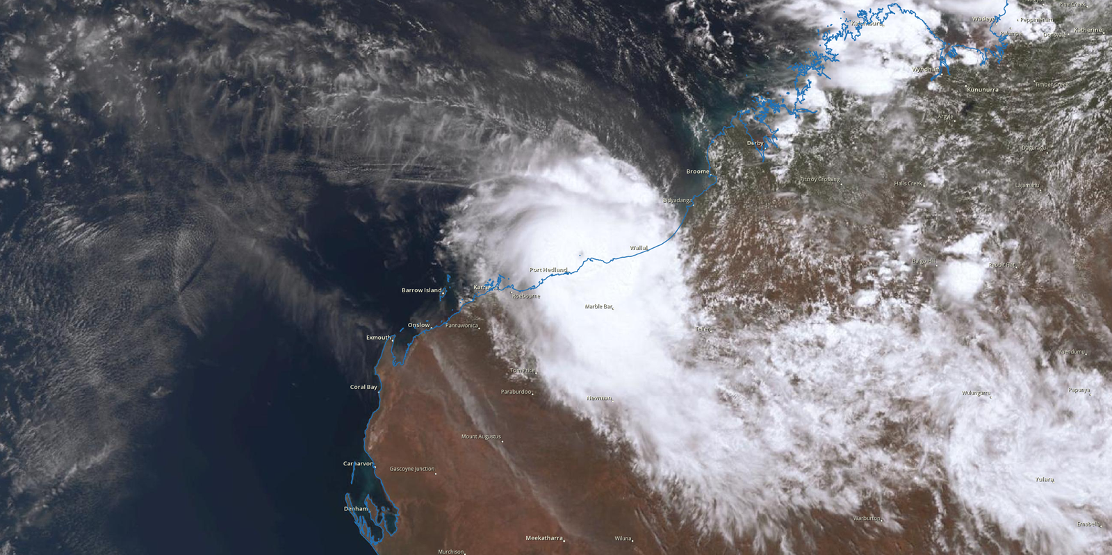 Satellite image of Cyclone Zelia