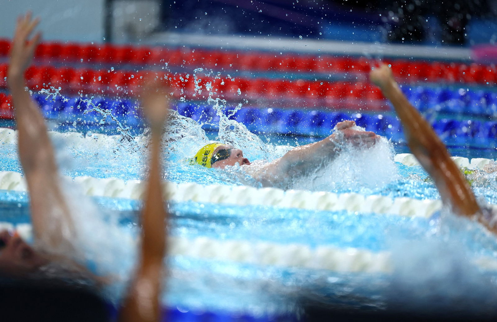 Col Pearse swimming at Paris Paralympics.