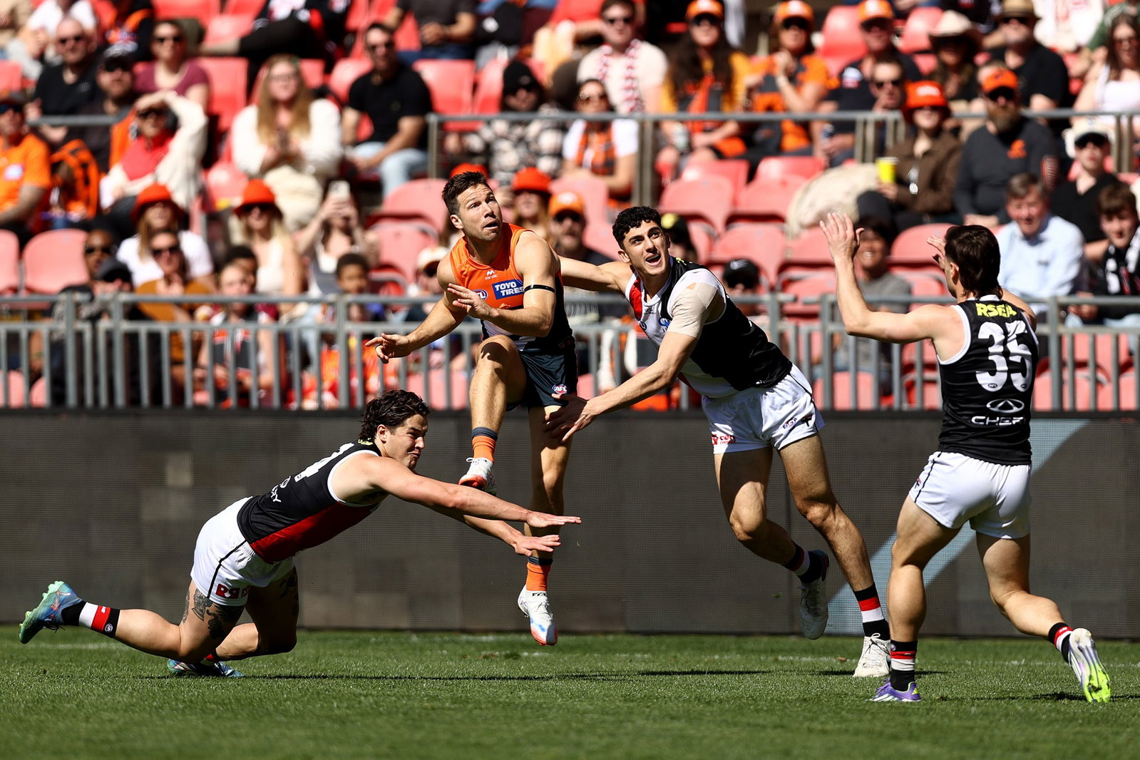Giants skipper Toby Greene was highly influential in the opening quarter against the Saints.