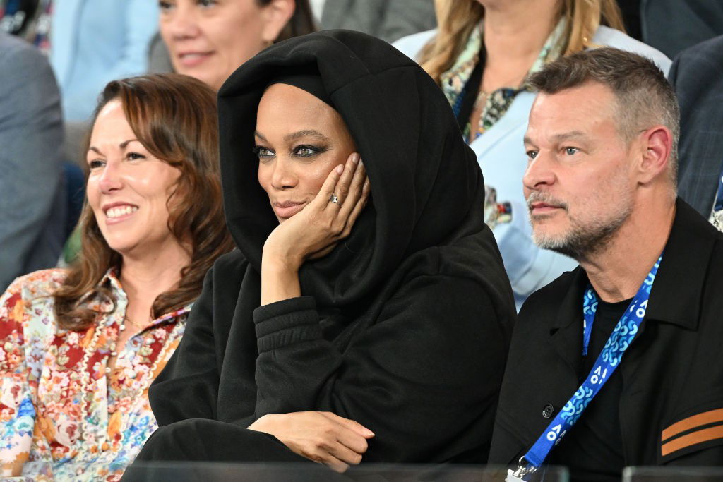 Tyra Banks in the crowd at the Australian Open.