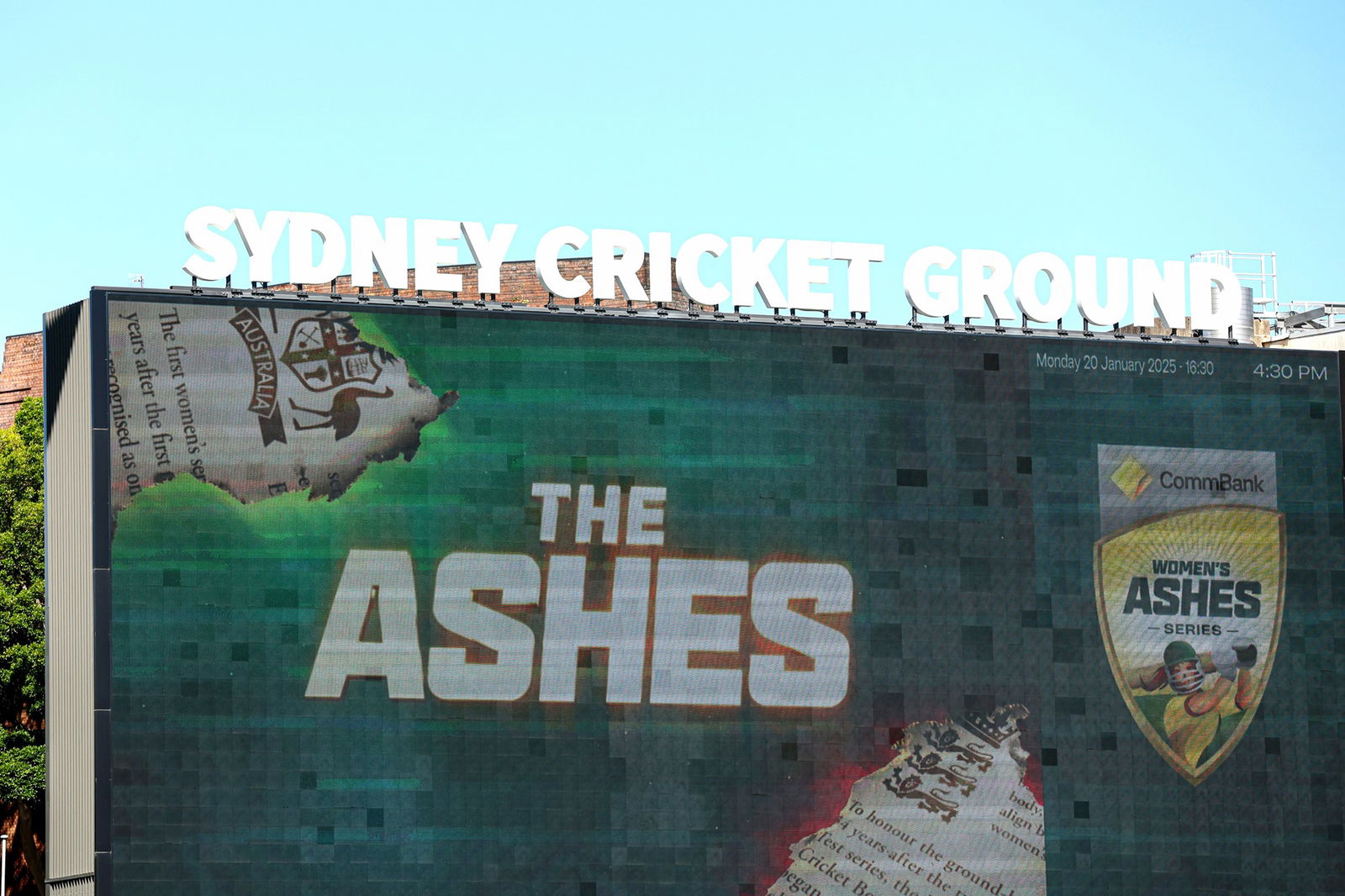 A sign at the SCG for the Women's Ashes