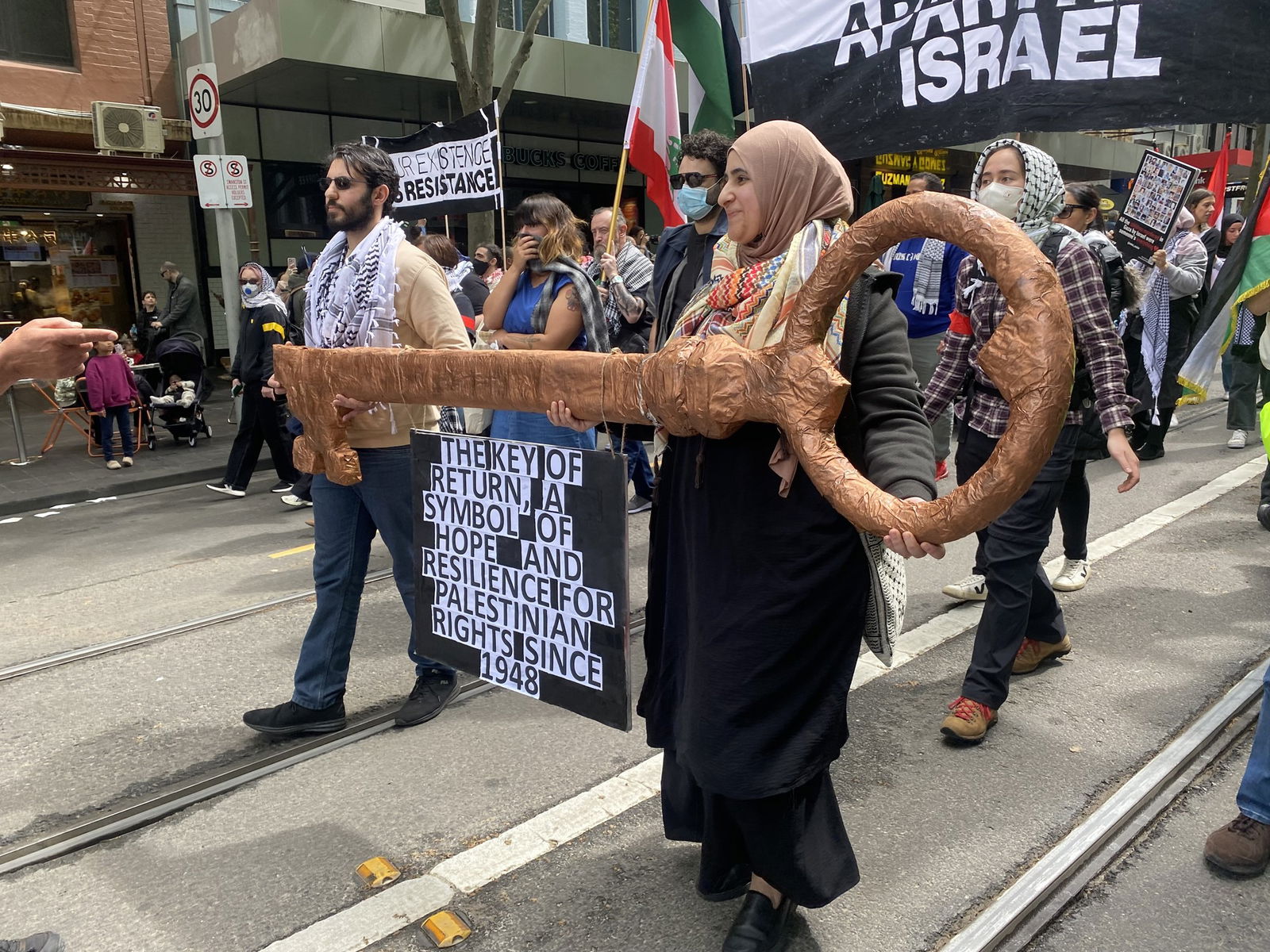 Protesters in Melbourne's CBD