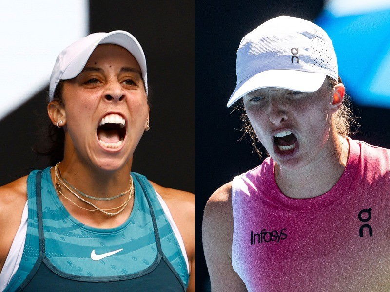 Madison Keys on the left and Iga Swiatek on the right