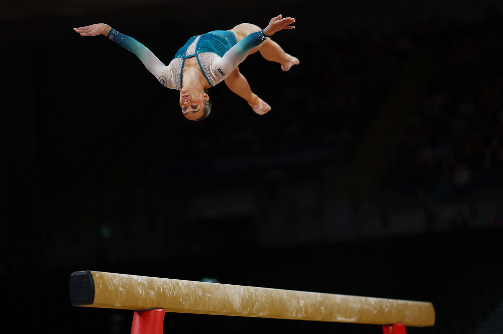 Breanna Scott on the high beam