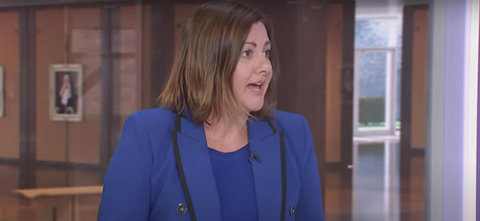 Kristy McBain in a blue blazer and shirt speaking.