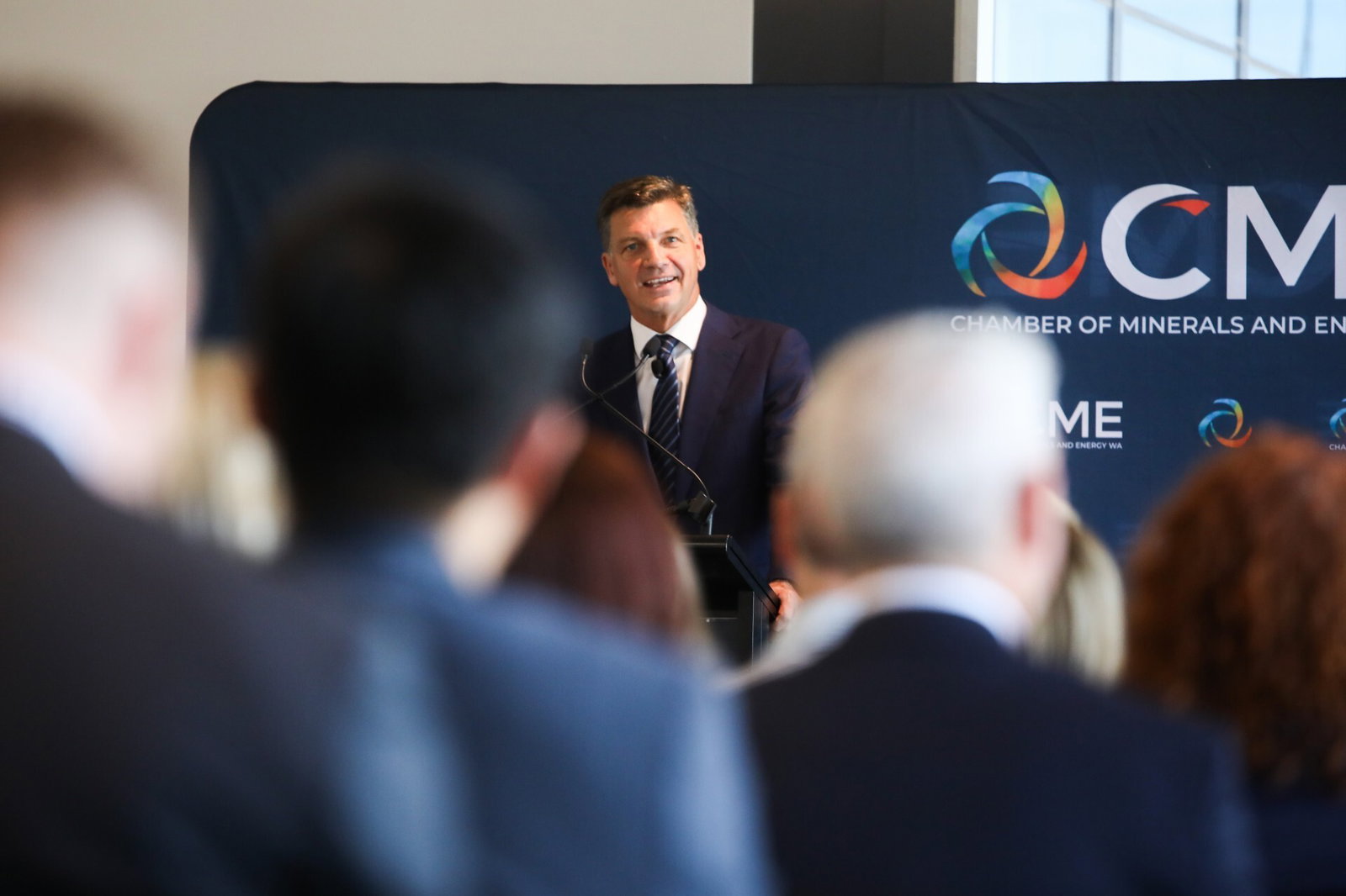 Angus Taylor delivers a speech