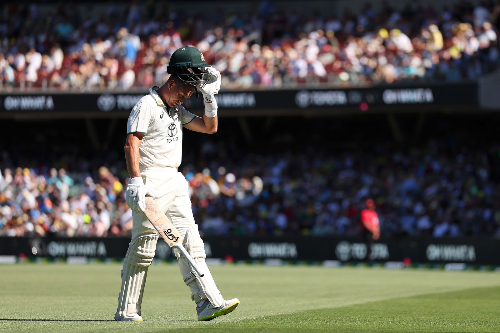 Marnus Labuschagne fell for 64 in the first session on day two.