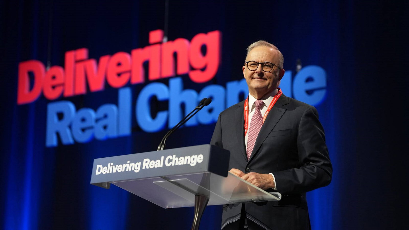 Albanese speaks to the national conference.