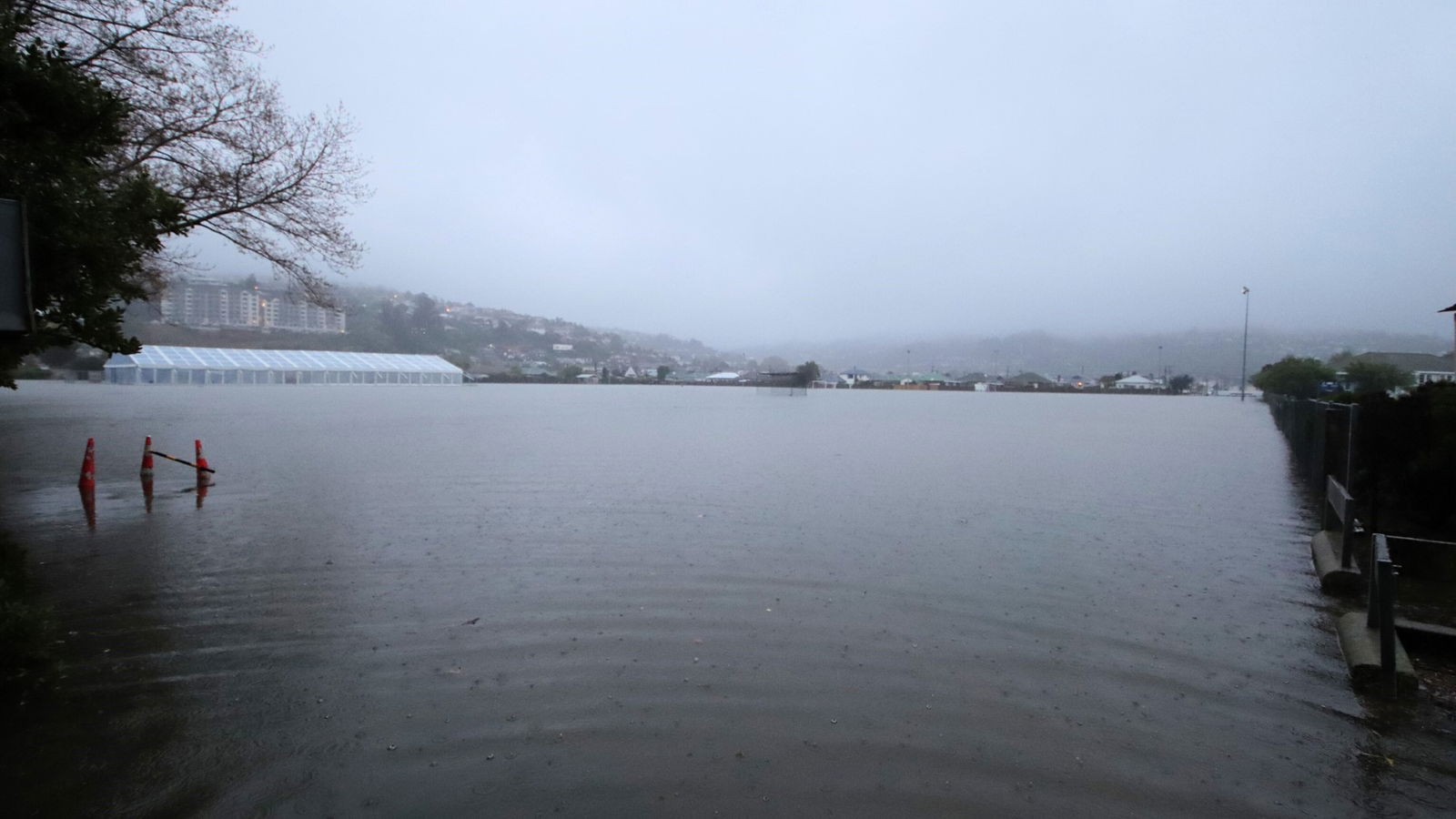 Flooding at Tonga Park in Saint Clair, Dunedin this morning