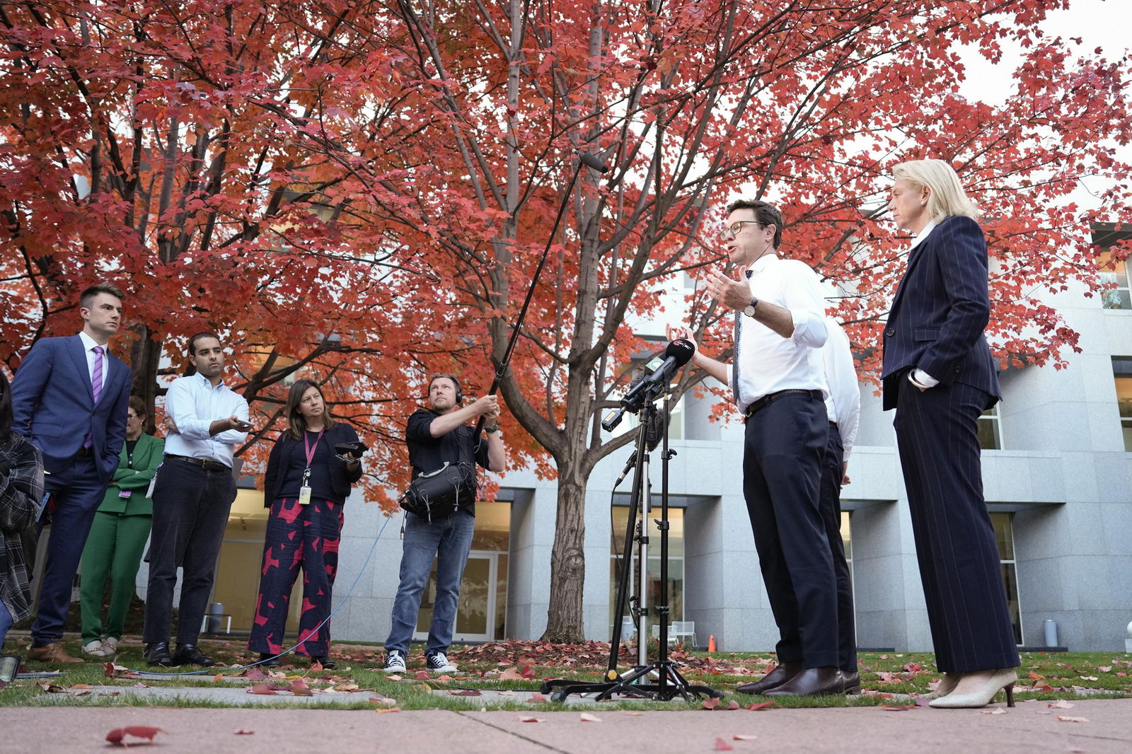 david littleproud speaks to reporters outside parliament house in canberra