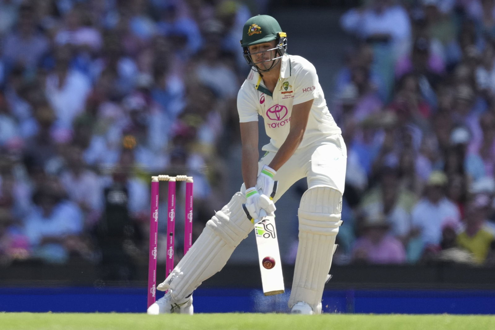 Australia's Sam Konstas bats during play on the second day of the fifth cricket test between India and Australia at the Sydney Cricket Ground, in Sydney, Australia, Saturday, Jan. 4, 2025.