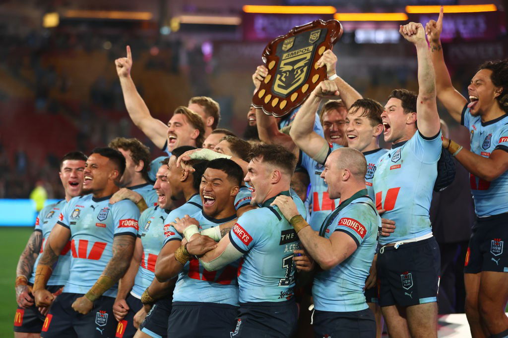 NSW Blues lift the shield after State of Origin III