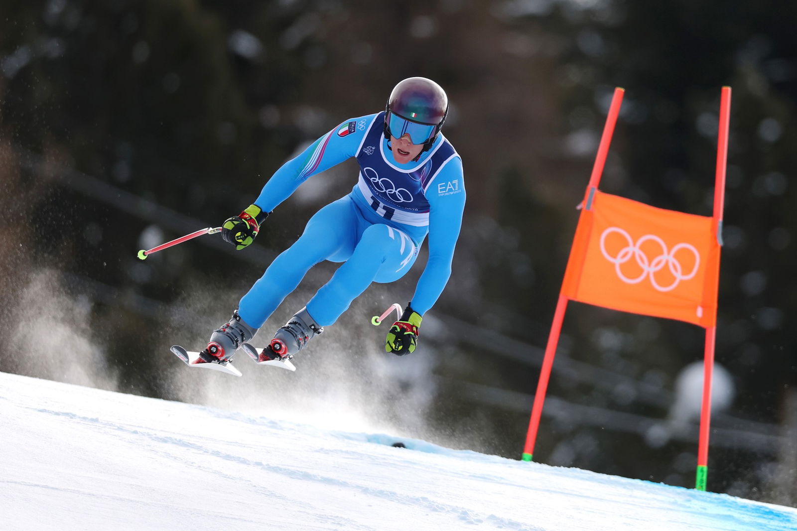 El italiano Giovanni Franzoni estuvo a sólo 0,20 segundos de conseguir una medalla de oro en el descenso masculino.