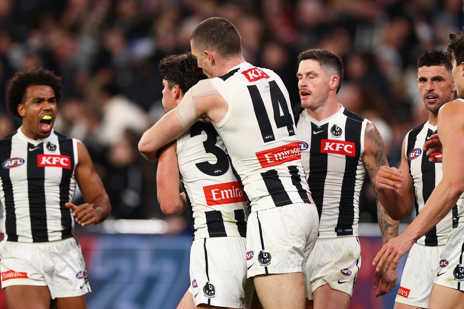 Sam Swadling's spoil on the goal line allowed Collingwood to escape with a draw against Hawthorn.