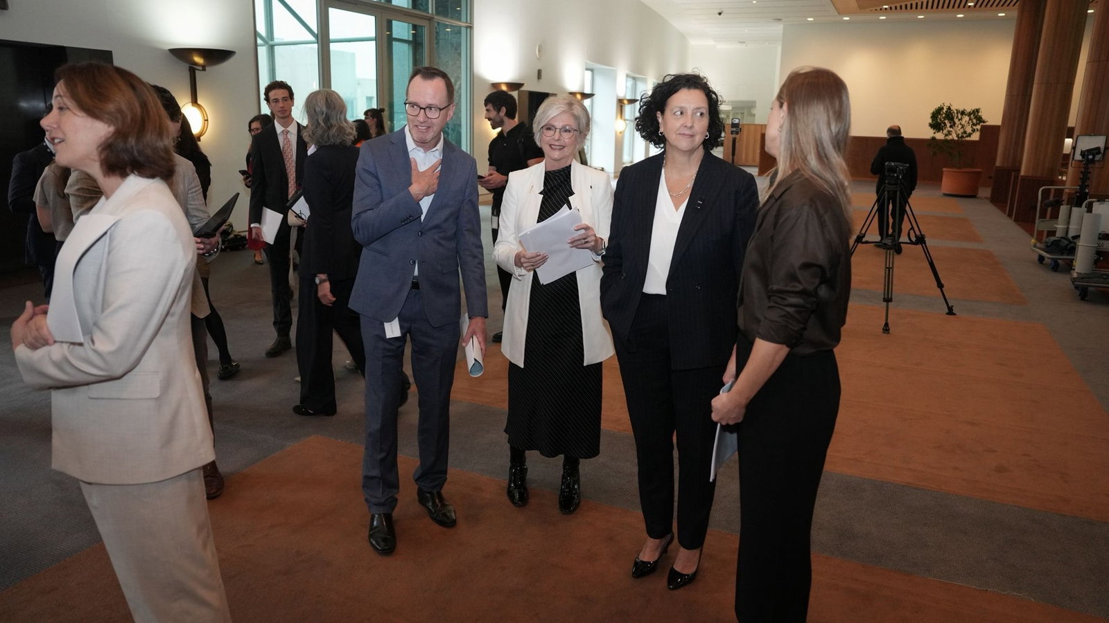 David Shoebridge, Helen Haines, Monique Ryan at press conference about the NACC.