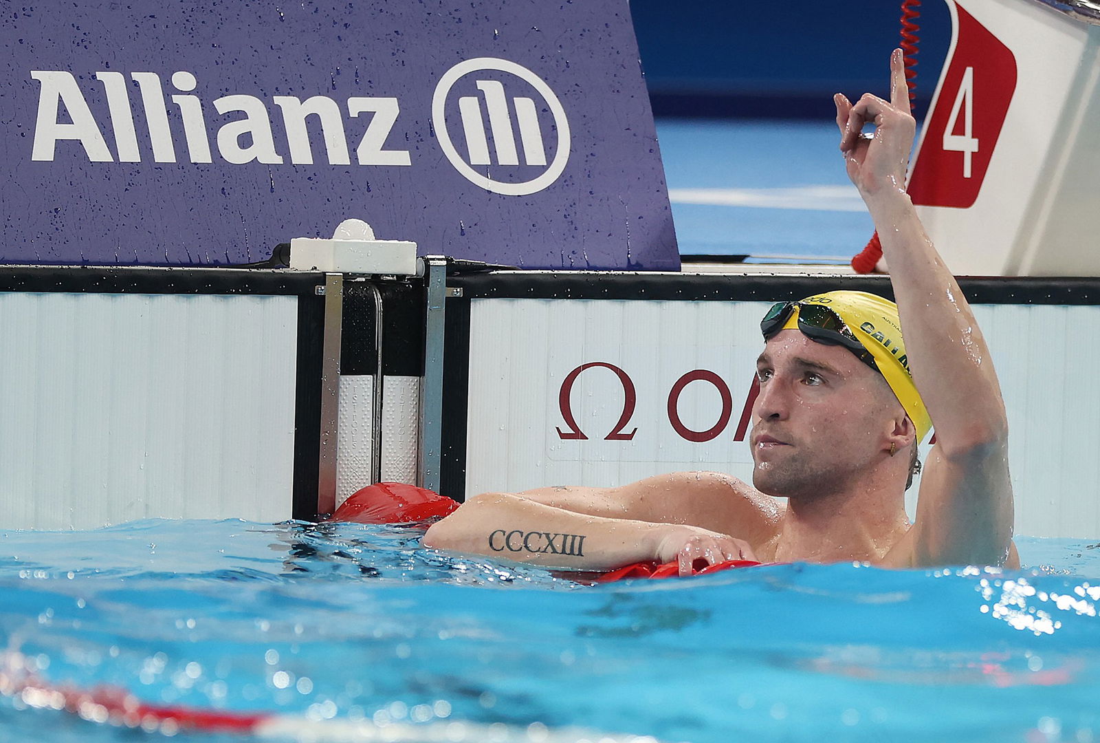 Australia's Thomas Gallagher reacts after winning gold in the men's 50m freestyle S10 final in Paris.