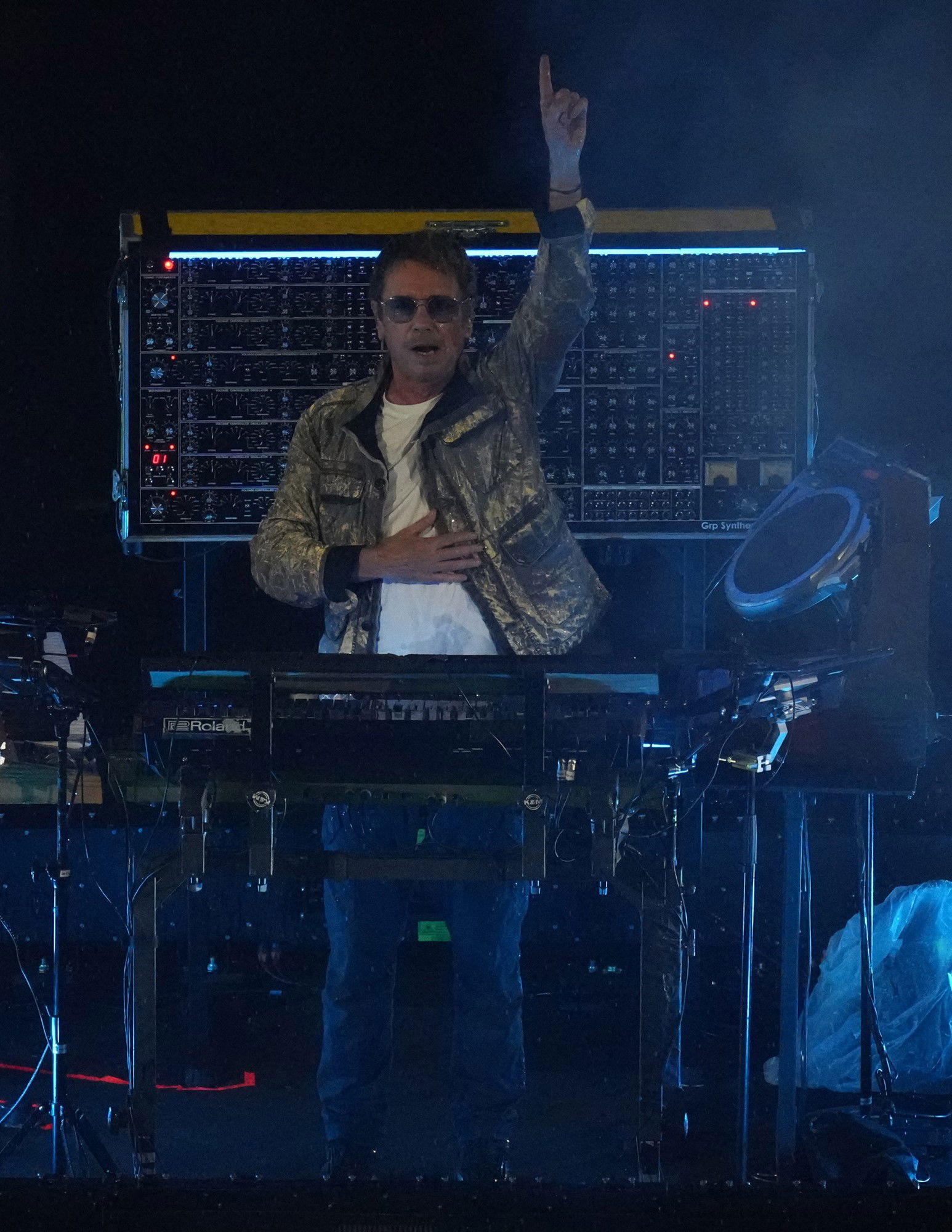  Jean-Michel Jarre performing during the closing ceremony