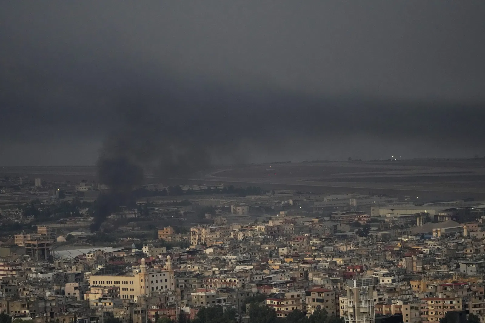 Smoke rises from an Israeli airstrike in the southern suburbs of Beirut