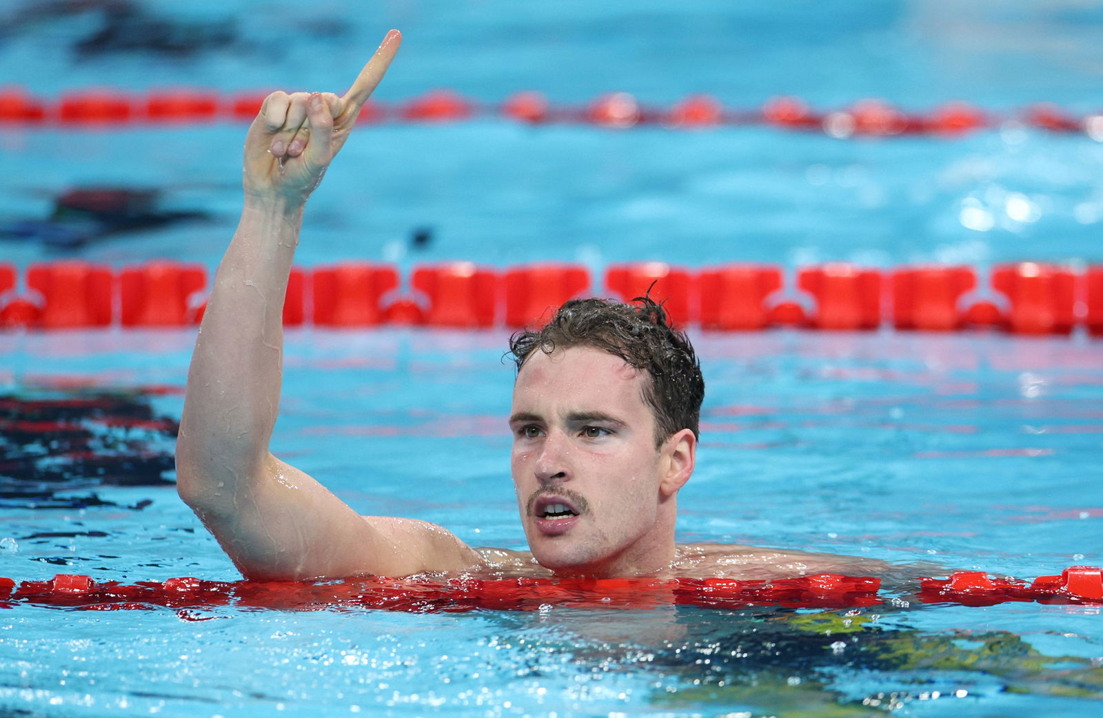 Ben Hance celebrates breaking his world record in Paris.