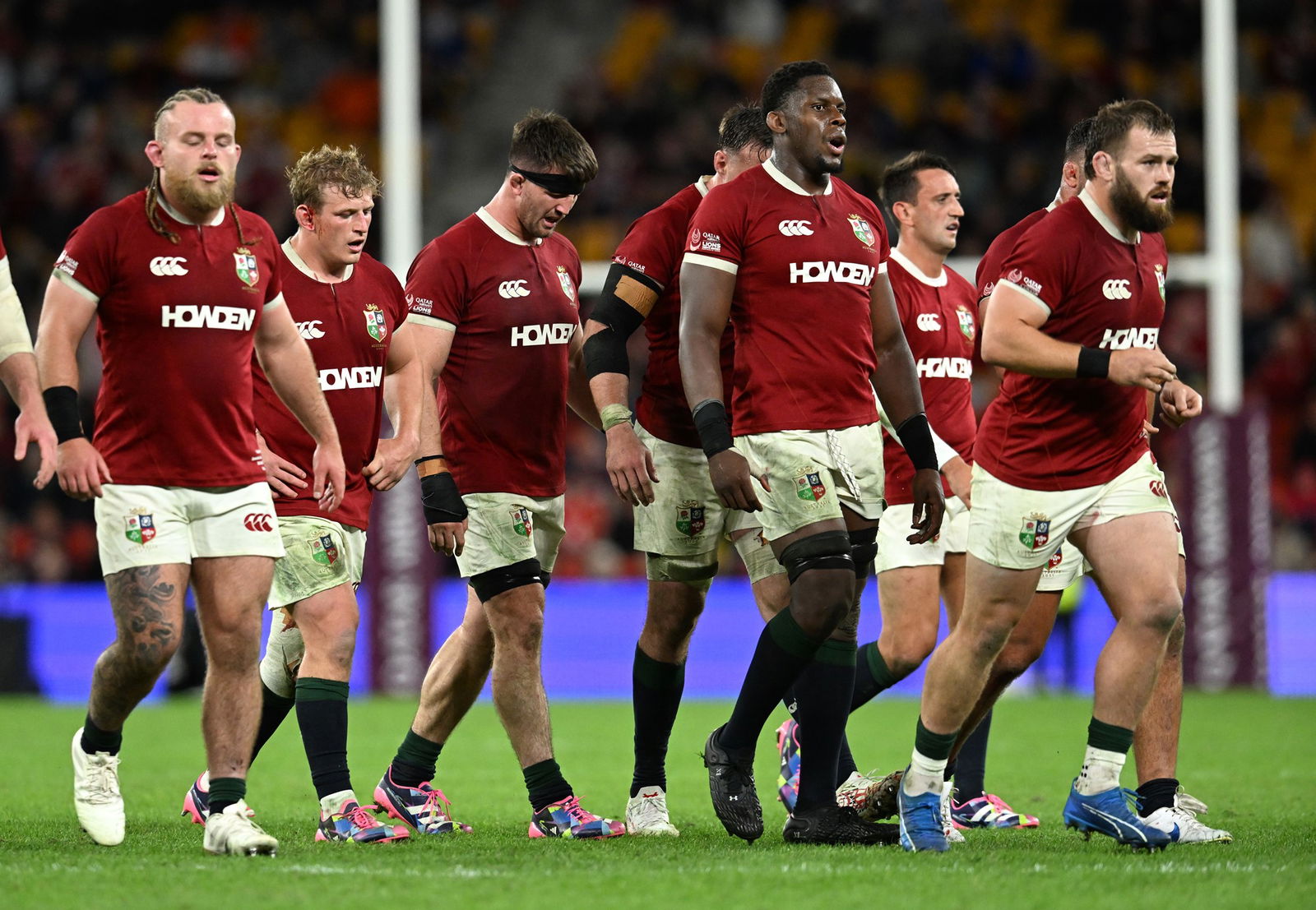 Lions Oyuncuları Rugby Birliği İngiliz ve İrlanda Lions Tur Maçı, Queensland Reds ile İngiliz ve İrlandalı Aslanlar arasında görülüyor