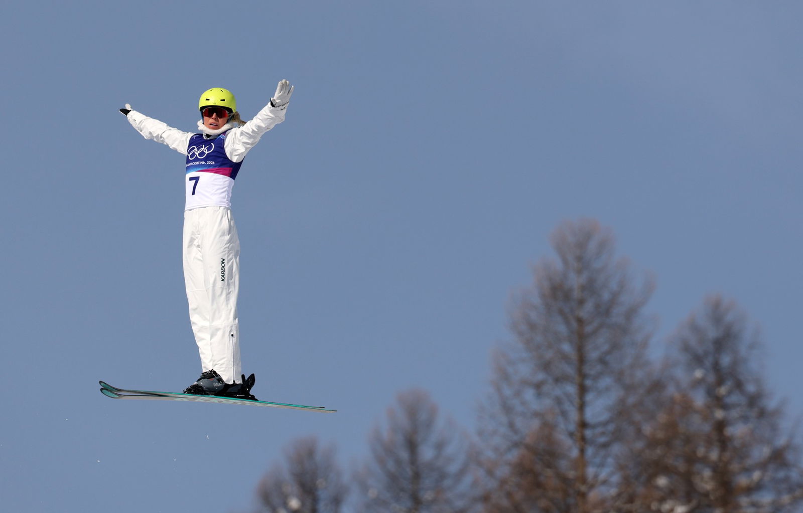 Danielle Scott of Team Australia competes during Women's Aerials Qualification One on day twelve of the Milano Cortina 2026 Winter Olympic games at Livigno Air Park on February 18, 2026 in Livigno, Italy.