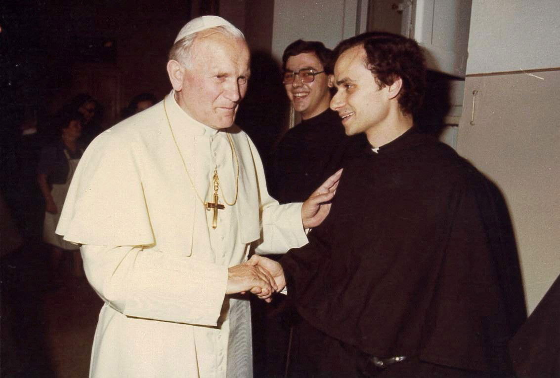 Robert Prevost, now Pope Leo XIV, was shaking hands with late former Pope John Paul II