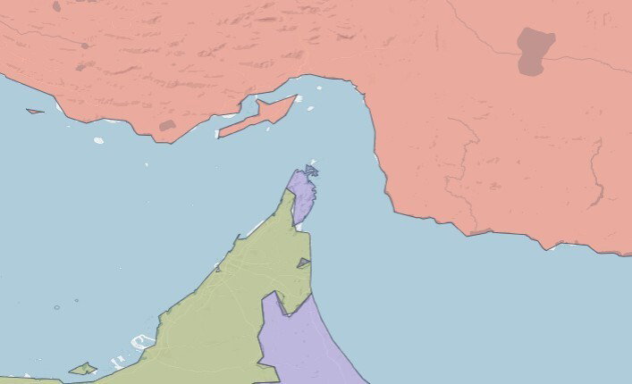 A  map of the strait of hormuz