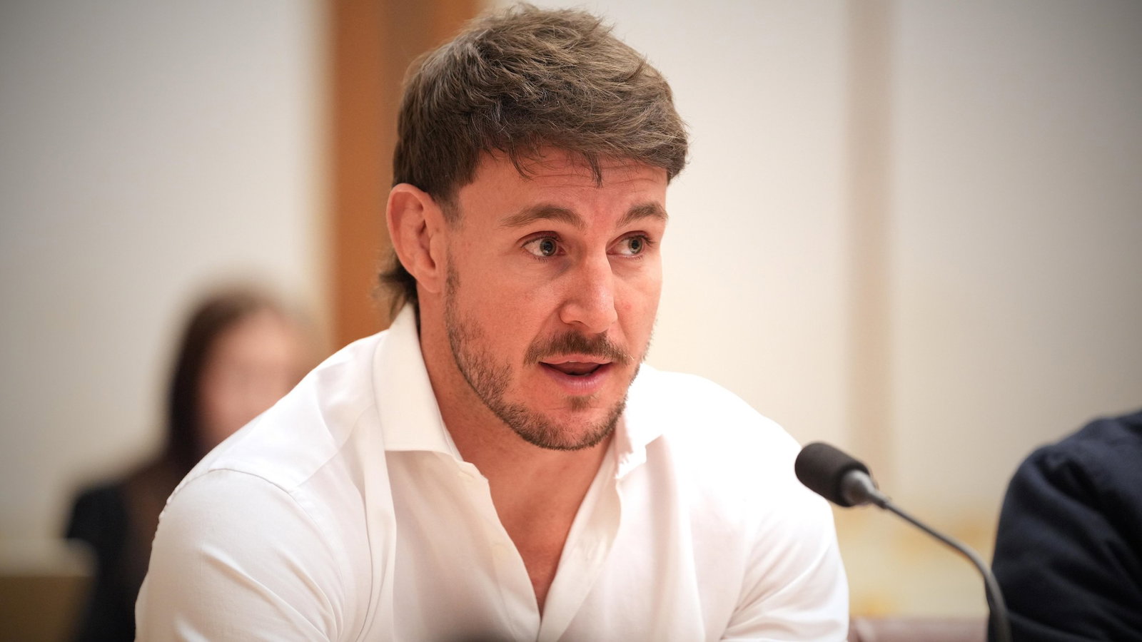 Luke Bateman speaks to the inquiry.