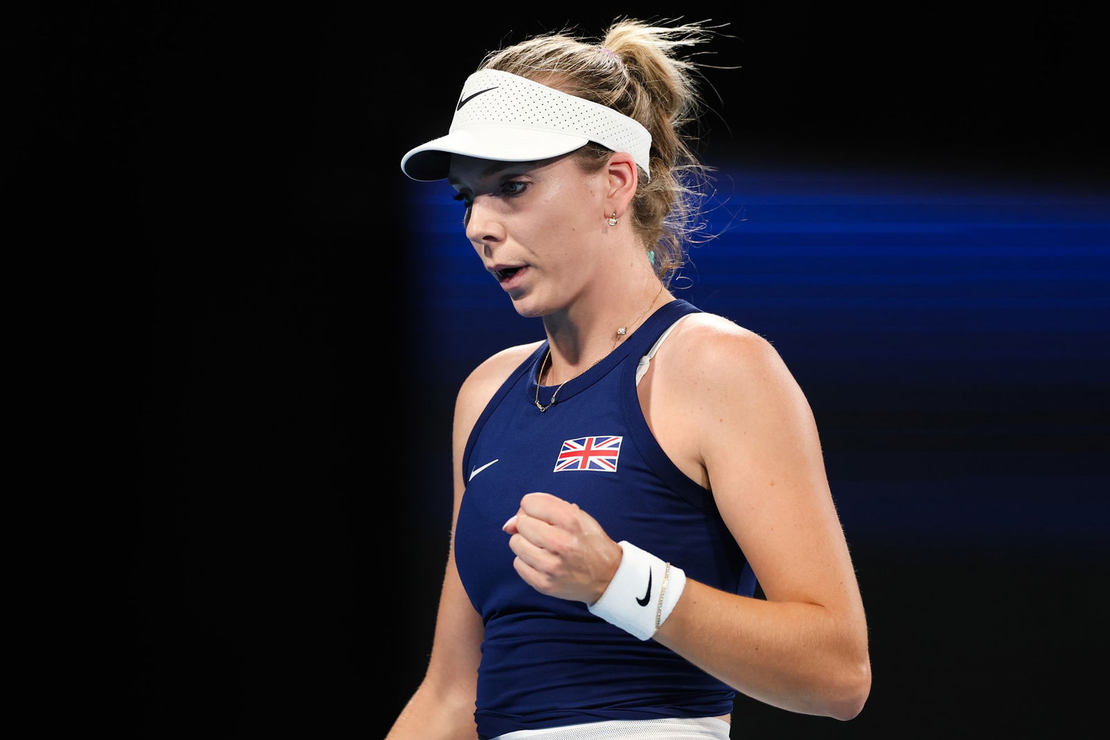 Katie Boulter gives a fist pump.