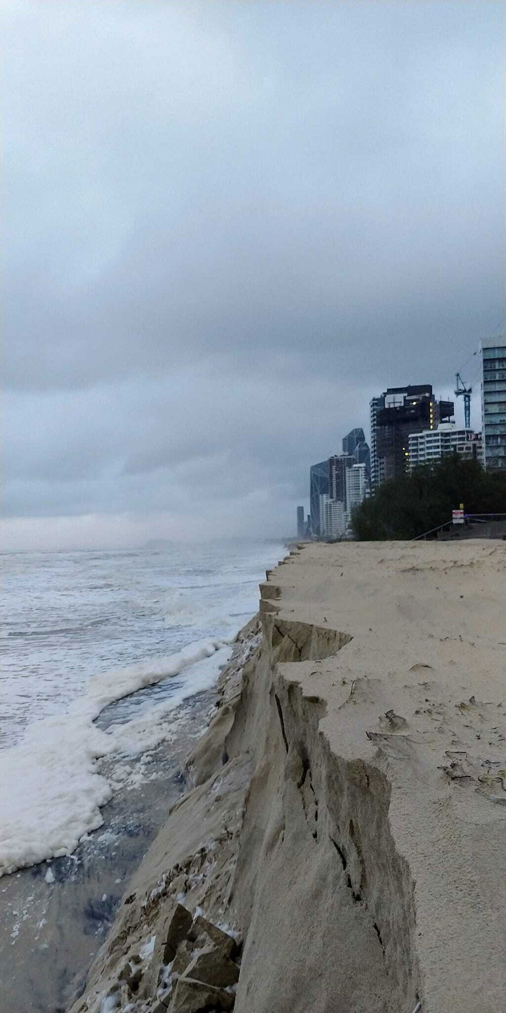 Coastal erosion on the Gold Coast.