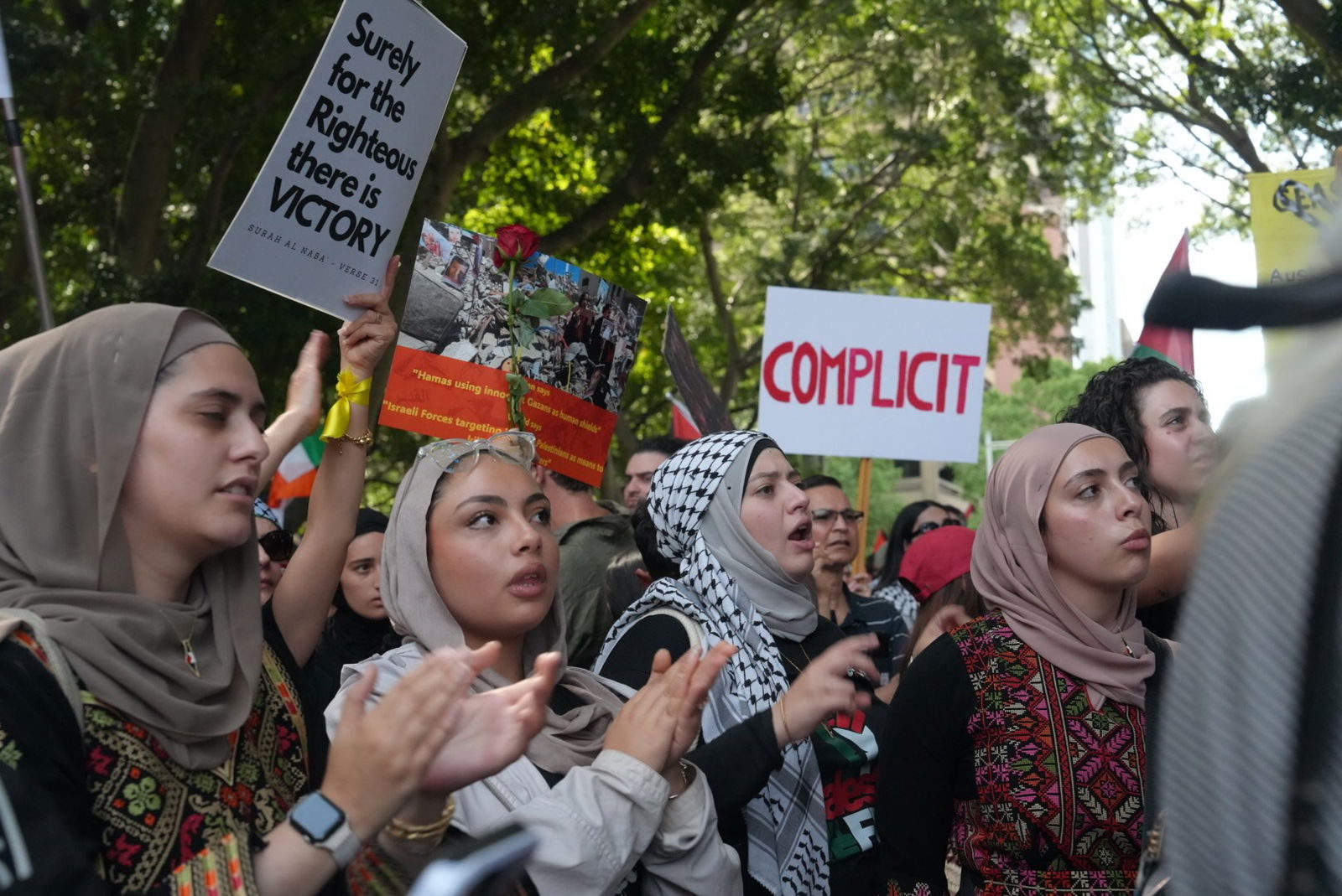 A crowd of protesters