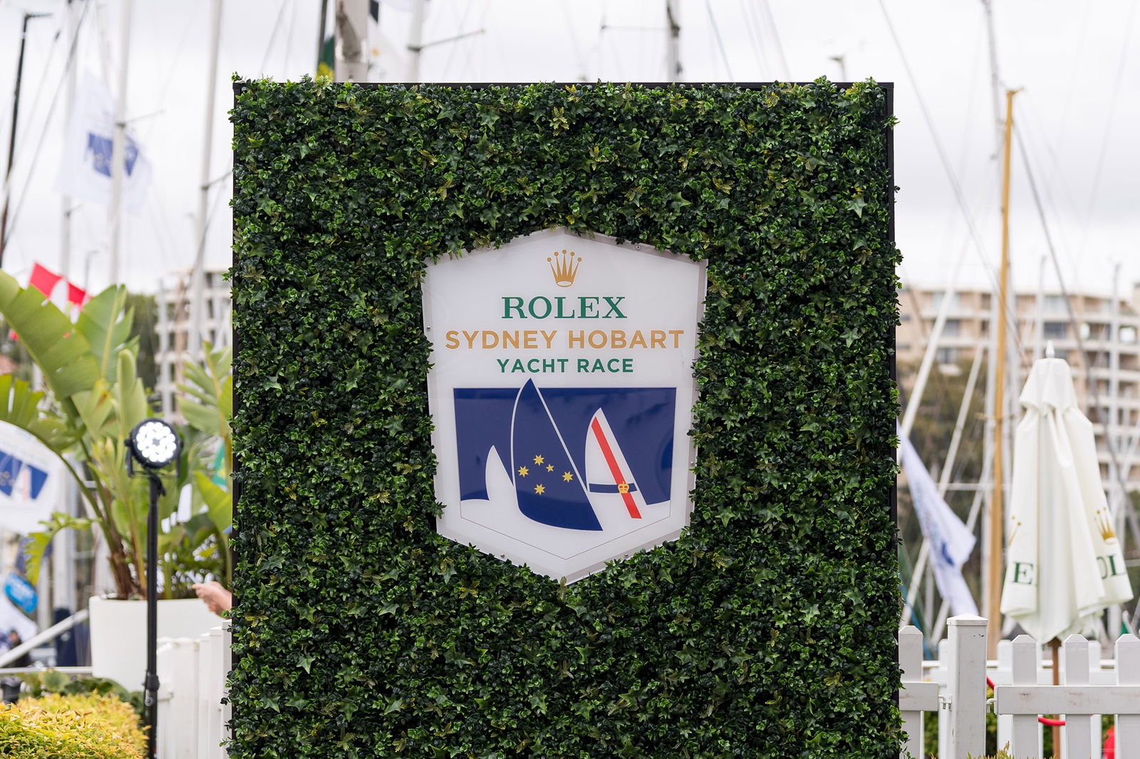 Uma visão geral do Cruising Yacht Club da Austrália antes de 2025 Sydney a Hobart no porto de Sydney em 26 de dezembro de 2025 em Sydney, Austrália.