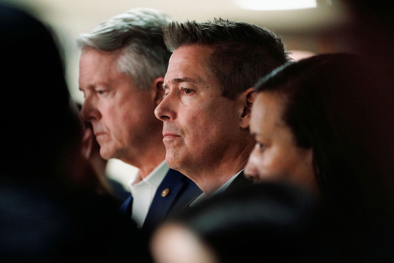 A close up of Sean Duffy at a press conference