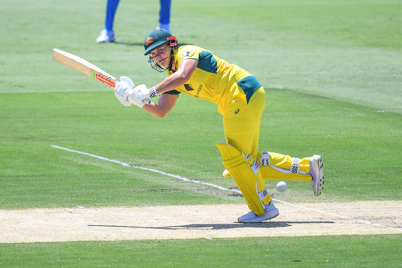 Georgia Voll of Australia plays a shot during the Second ODI match between Australia Women and India Women at Allan Border Field in Brisbane, Sunday, December 8, 2024. 