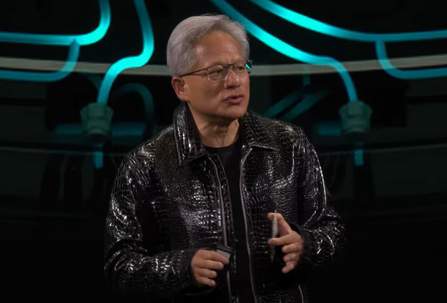 Nvidia CEO Jensen Huang delivering his CES 2025 keynote speech