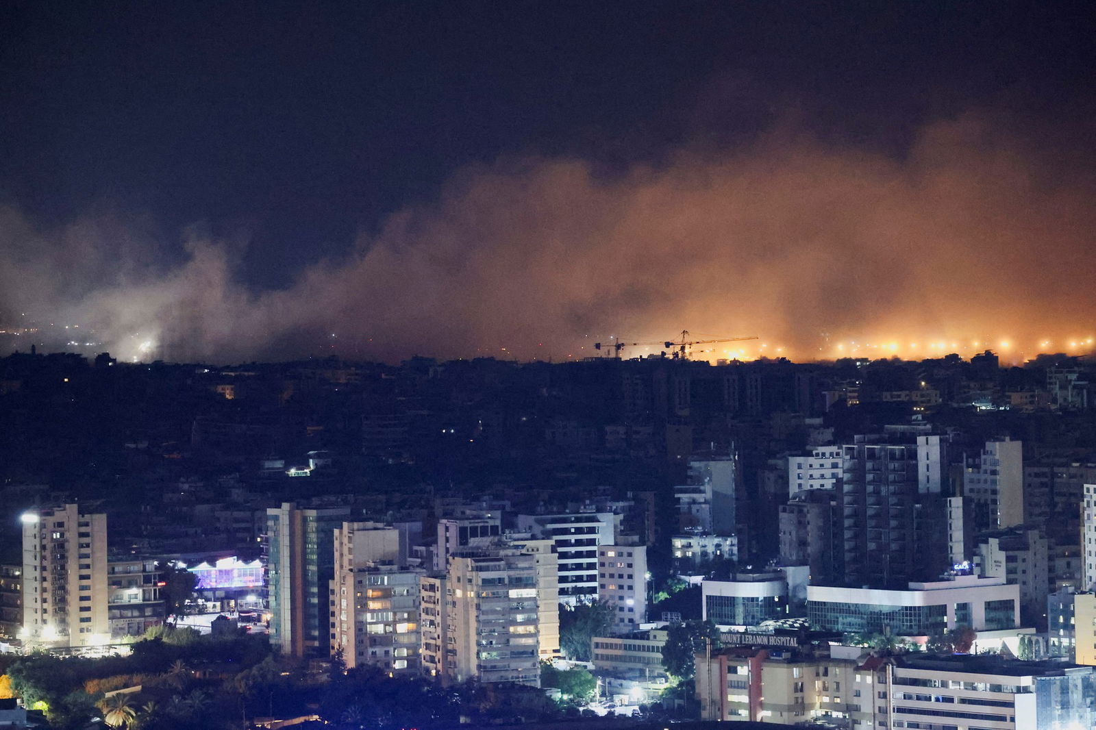 Smoke rises over Beirut's southern suburbs after a strike