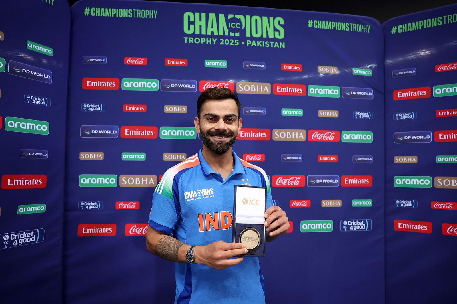 Virat Kohli was named the Player of the Match for his game-high of 84 in India's run chase.