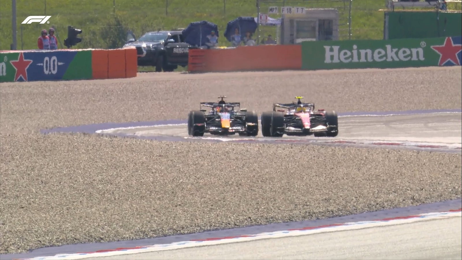 Two F1 cars side by side