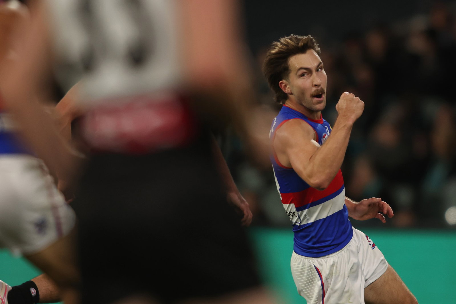 Rhylee West kicked the Bulldogs' only goal of the second half in the two-point win over Port Adelaide.