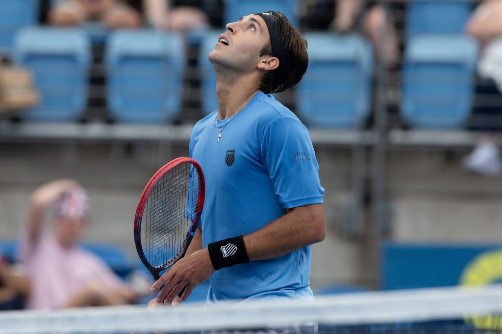 Rebecca Marino celebrates a point during her match against Shuai Zhang.