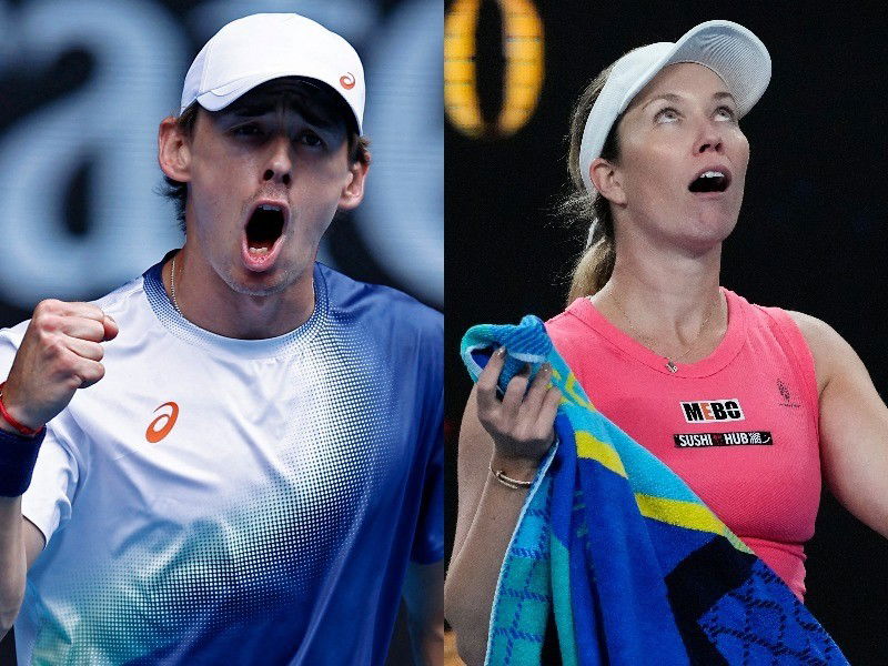 Composite image of Alex de Minaur and Danielle Collins at the Australian Open.