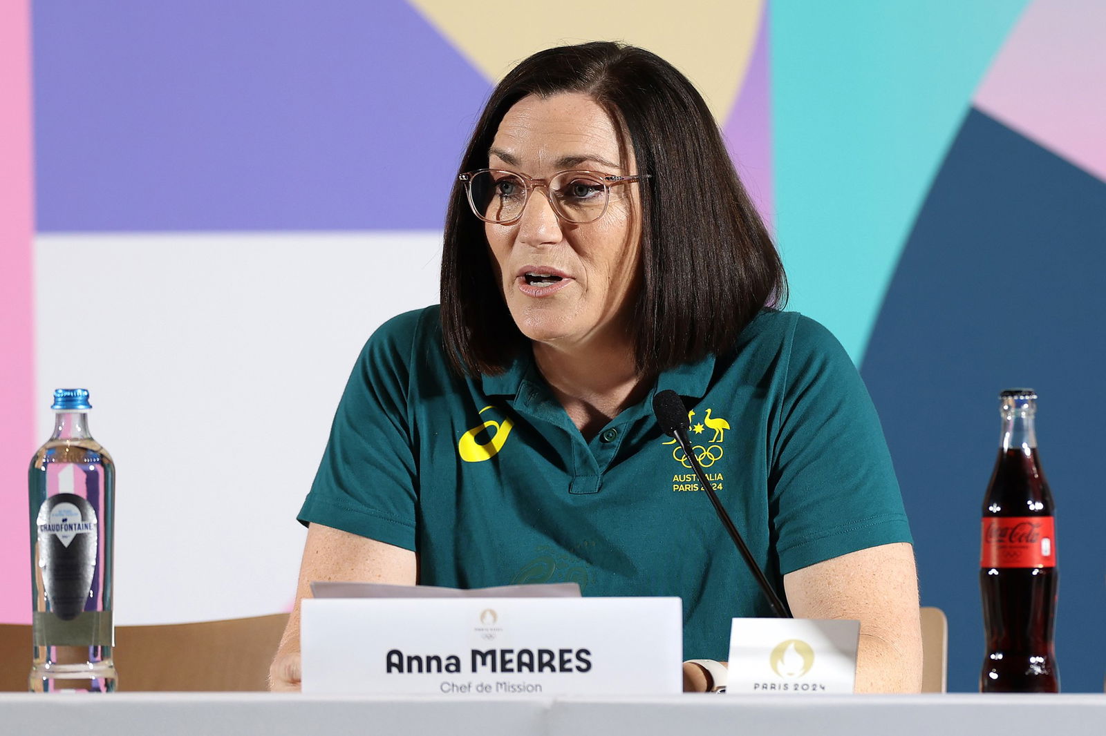 Anna Meares speaks at a media conference.